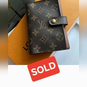 LOUIS VUITTON Monogram Agenda PM Day Planner Cover CA0955 Rare with pages
